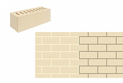 Кирпич Евро утолщенный лицевой пустотелый «Слоновая кость» М 150