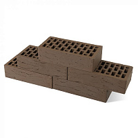 Облицовочный кирпич СВЕТЛО-КОРИЧНЕВЫЙ рифленый 1 NF