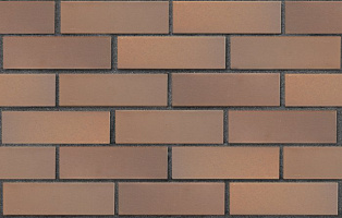 Клинкер фасадный светло-коричневый флэш Прага гладкий