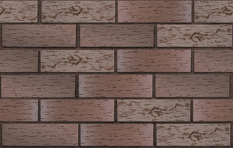 Клинкер фасадный темно-терракотовый флэш Брюгге береста